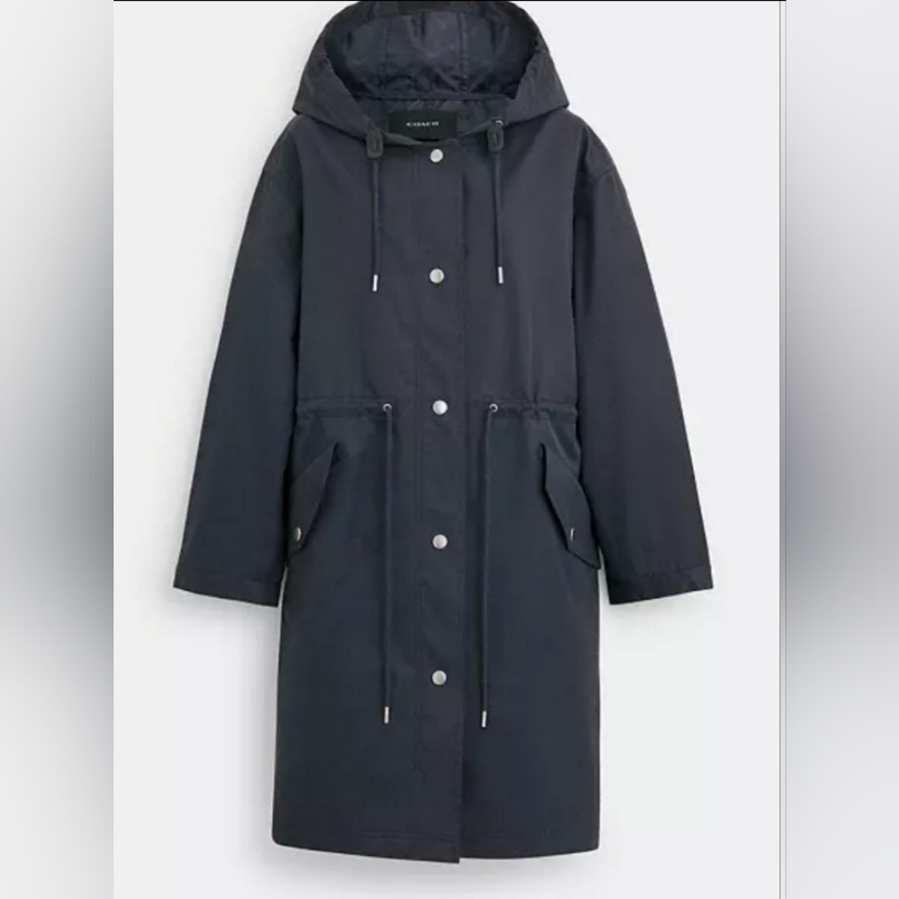 Coach Navy Blue RainCoat, Size XXL